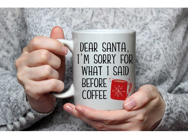 Ceramic Christmas Mug Dear Santa